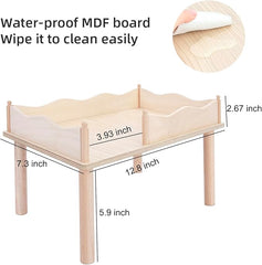 Niteangel Hamster Play Wooden Platform & Multi-Chamber Series Maze Fence for Dwarf Syrian Hamsters Gerbils Mice Degus or Other Small Pets (for 2 Chamber Hideout-Large)