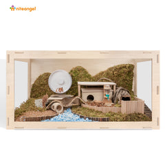 Niteangel Bigger World - MDF Aspen Terrarium for Hamster Gerbils Mice Lemming Degus or Other Small-Sized Pets
