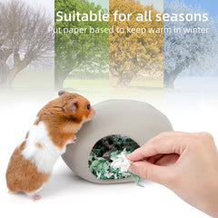 Niteangel Ceramic Hamster Habitat Hideout: Hideaway House for Syrian Dwarf Hamster Mice Gerbils Lemmings or Other Similar-Sized Small Pet (Stone-Shaped)