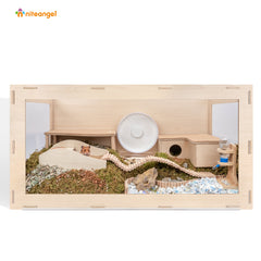Niteangel Bigger World - MDF Aspen Terrarium for Hamster Gerbils Mice Lemming Degus or Other Small-Sized Pets