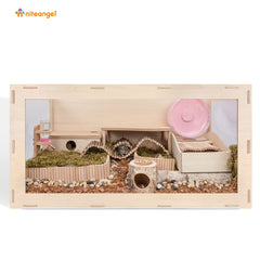 Niteangel Bigger World - MDF Aspen Terrarium for Hamster Gerbils Mice Lemming Degus or Other Small-Sized Pets