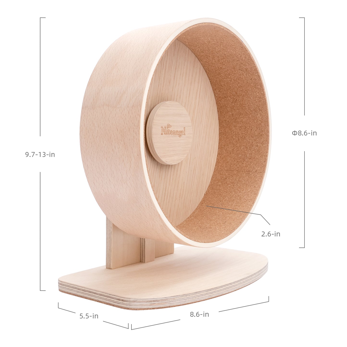Niteangel Wooden Hamster Exercise Wheel:- Silent Hamster Running Wheel for Hamsters Gerbil Mice and Other Similar-Sized Small Pets