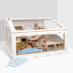 Niteangel Vista Hamster Cage W/ Oblique Opening - MDF Aspen Small Animal Cage