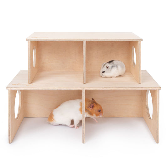 Niteangel Hamster Secret Peep Shed 2-Chamber Hideout & Tunnel Exploring Toys