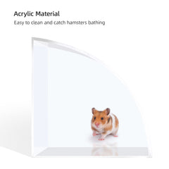 Niteangel Small Animal Sand-Bath Box - Acrylic Critter's Sand Bath Shower Room & Digging Sand Container〔Triangle〕