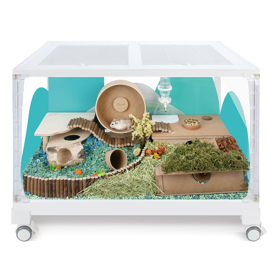 Niteangel Stacker Series Hamster Cage: - Stackable & Large Glass Terrarium
