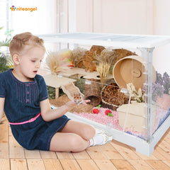 Niteangel Stacker Series Hamster Cage: - Stackable & Large Glass Terrarium