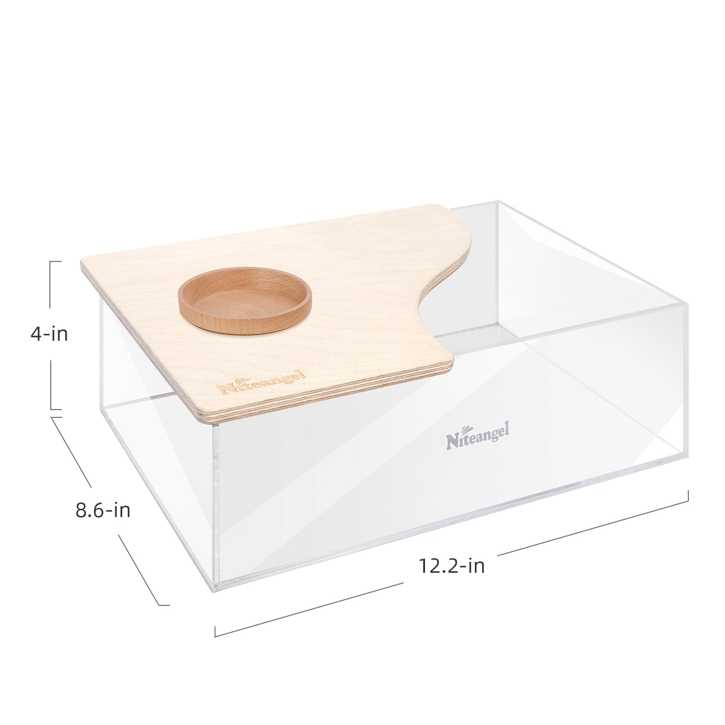 Niteangel Small Animal Sand-Bath Box - Acrylic Critter's Sand Bath Shower Room & Digging Sand Container〔Rectangle〕