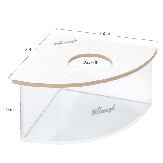 Niteangel Small Animal Sand-Bath Box - Acrylic Critter's Sand Bath Shower Room & Digging Sand Container〔Triangle〕