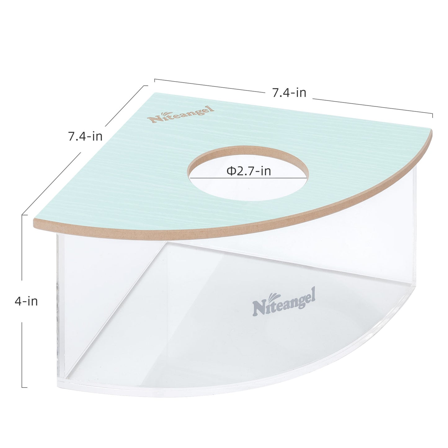 Niteangel Small Animal Sand-Bath Box - Acrylic Critter's Sand Bath Shower Room & Digging Sand Container〔Triangle〕