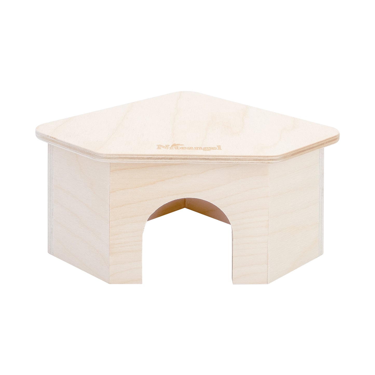 Niteangel Birch Chamber Maze Hamster Hideout - Small Pets Forest House Habitat Decoration for Hamster Mice Gerbils〔Triangle-Shaped Hamster Hut〕