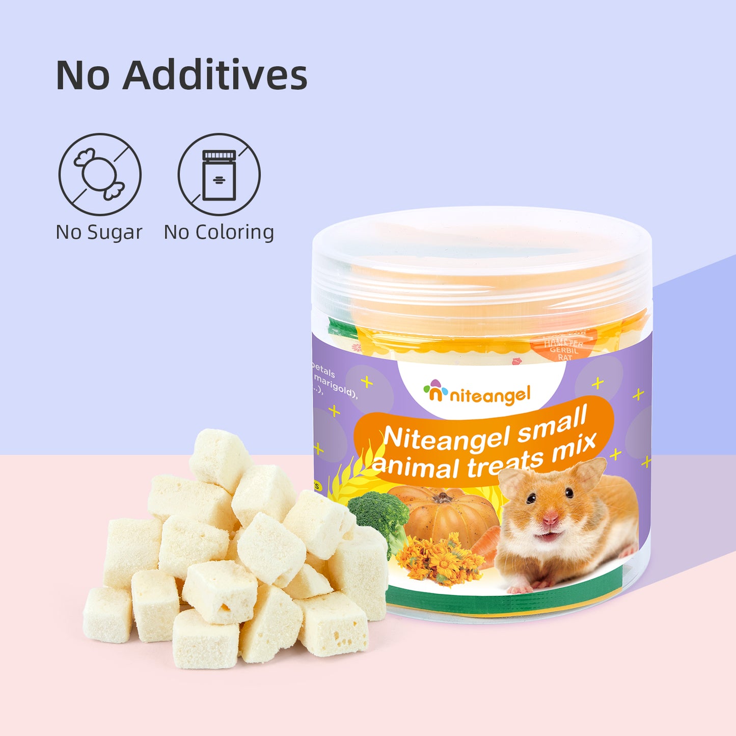 Niteangel Hamster Snack & Treats Toy: - Small Animal Natural Treat Mix for Dwarf Syrian Robo Hamsters
