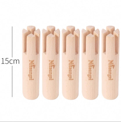 Niteangel Set of Beech Stilts for Elevating & Safely Setting Multi-Chamber Series Maze House