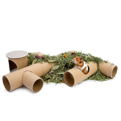 Niteangel Hamster Cardboard Paper Tunnel Set - DIY & Build Unique Tube Burrow as Hideout for Small Sized Animals Like Hamsters Mouse Gerbils Mice