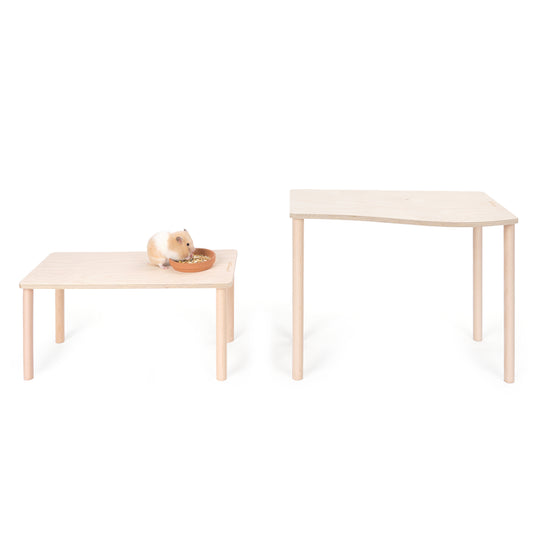 Niteangel Hamster Birch Wood Platform for Small aminals' Food Bowl Drinking Bottle and Other cage Accessories