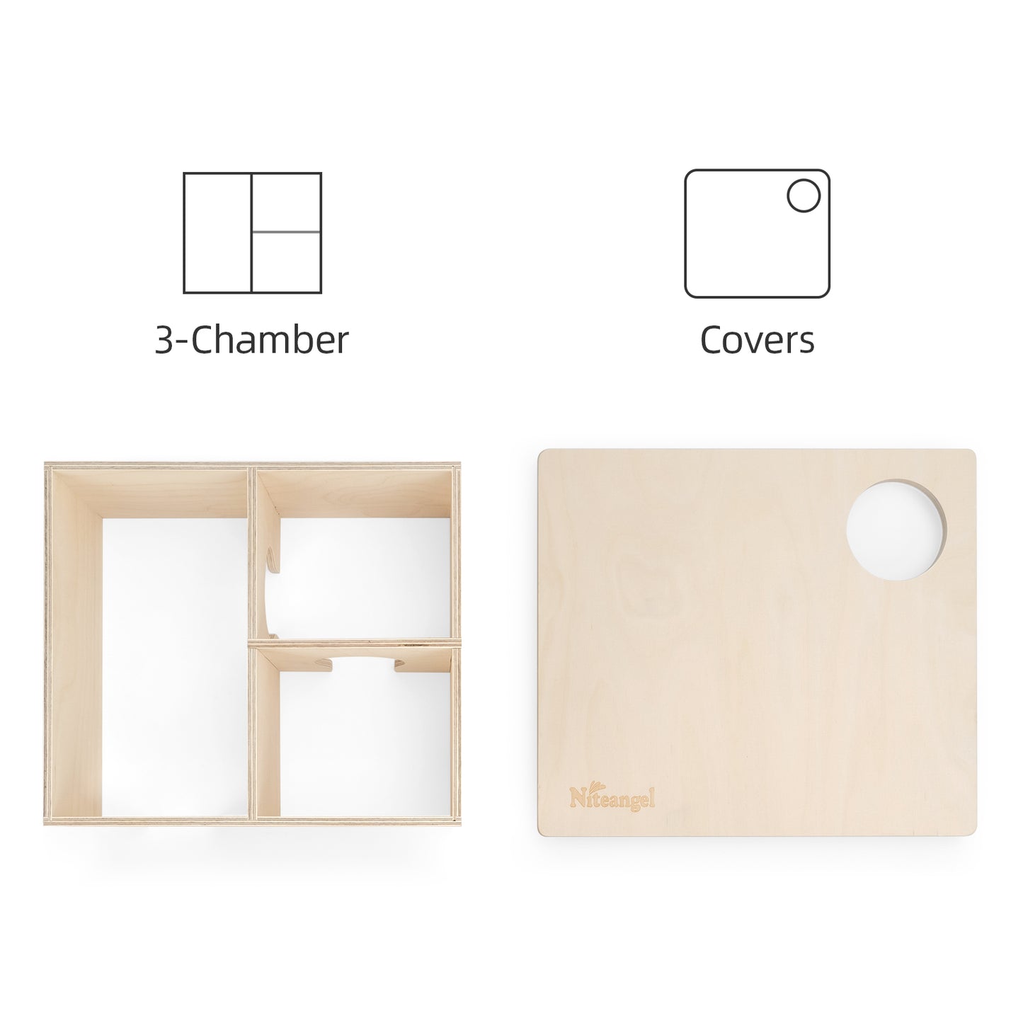 Niteangel 3-Chamber Hideout For Hamsters & Mice