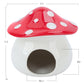 Niteangel Ceramic Hamster Habitat Hideout (Mushroom-Shaped Feeding & Water Bowls)