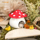 Niteangel Ceramic Hamster Habitat Hideout (Mushroom-Shaped Feeding & Water Bowls)