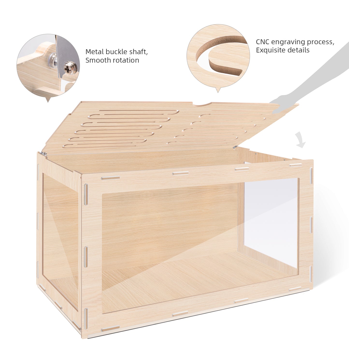 Niteangel Bigger World - MDF Aspen Terrarium for Hamster Gerbils Mice Lemming Degus or Other Small-Sized Pets