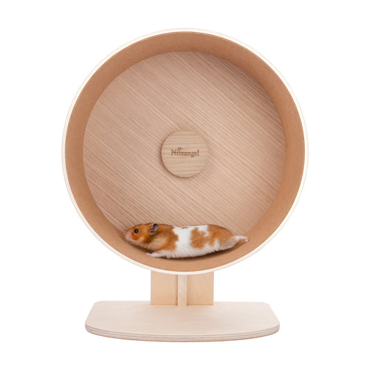 Niteangel Wooden Hamster Exercise Wheel: - Silent Hamster Running Wheel for Hamsters Gerbil Mice and Other Similar-Sized Small Pets (L)