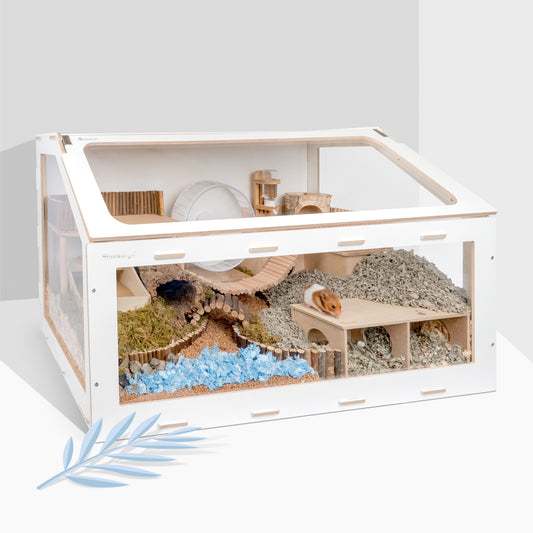 Niteangel Vista Hamster Cage W/ Oblique Opening - MDF Aspen Small Animal Cage
