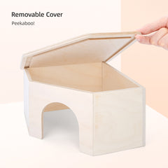 Niteangel Birch Chamber Maze Hamster Hideout - Small Pets Forest House Habitat Decoration for Hamster Mice Gerbils〔Triangle-Shaped Hamster Hut〕
