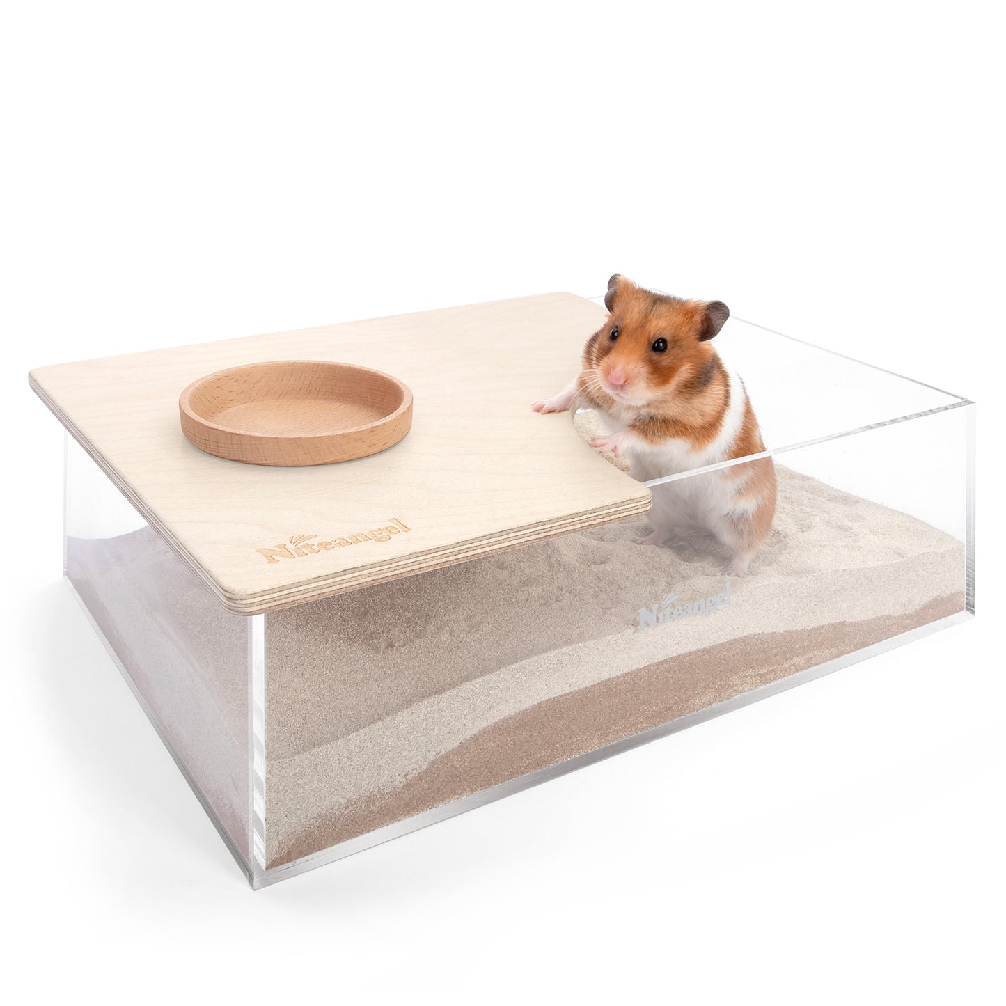 Niteangel Small Animal Sand-Bath Box - Acrylic Critter's Sand Bath Shower Room & Digging Sand Container〔Rectangle〕