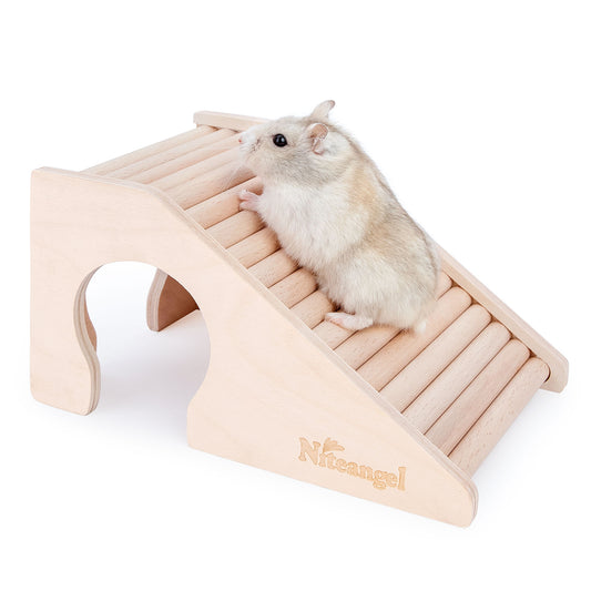 Niteangel Hamster House w/ Climbing Ladder (Trapezium-Shaped Hamster Hut)