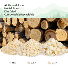 Niteangel Small Animal Aspen Bedding: - for Syrian Dwarf Hamster Gerbil Mice Lemming Degu or Other Small Pets