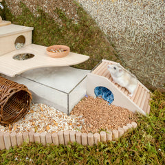 Niteangel Hamster House w/ Climbing Ladder (Trapezium-Shaped Hamster Hut)