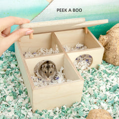 Niteangel Birch Chamber-Maze Hamster Hideout - Small Pets Woodland House Habitats Decor