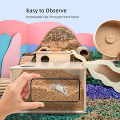 Niteangel Visible Hamster Digging Box for Syrian Dwarf Roborovski Campbell Hamsters Gerbils Mice Lemmings Degus or Other Small-Sized Pets