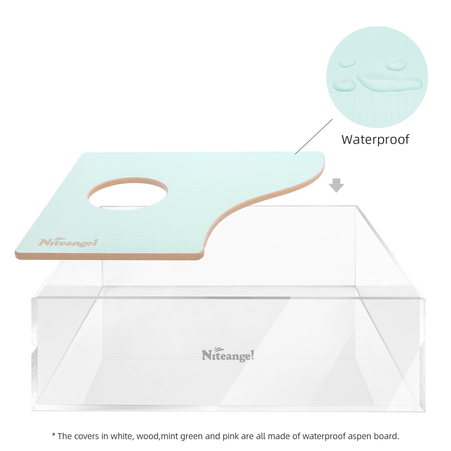 Niteangel Small Animal Sand-Bath Box - Acrylic Critter's Sand Bath Shower Room & Digging Sand Container〔Rectangle〕