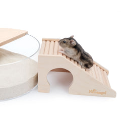 Niteangel Hamster House w/ Climbing Ladder (Trapezium-Shaped Hamster Hut)