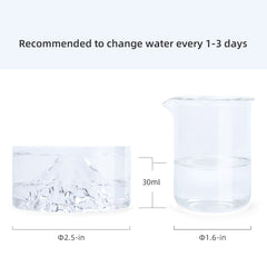 Niteangel Hamster Feeding & Water Bowls- Mount Fuji Series Glass Drinking Bowls for Dwarf Syrian Hamsters Gerbils Mice Rats or Other Similar-Sized Small Pets