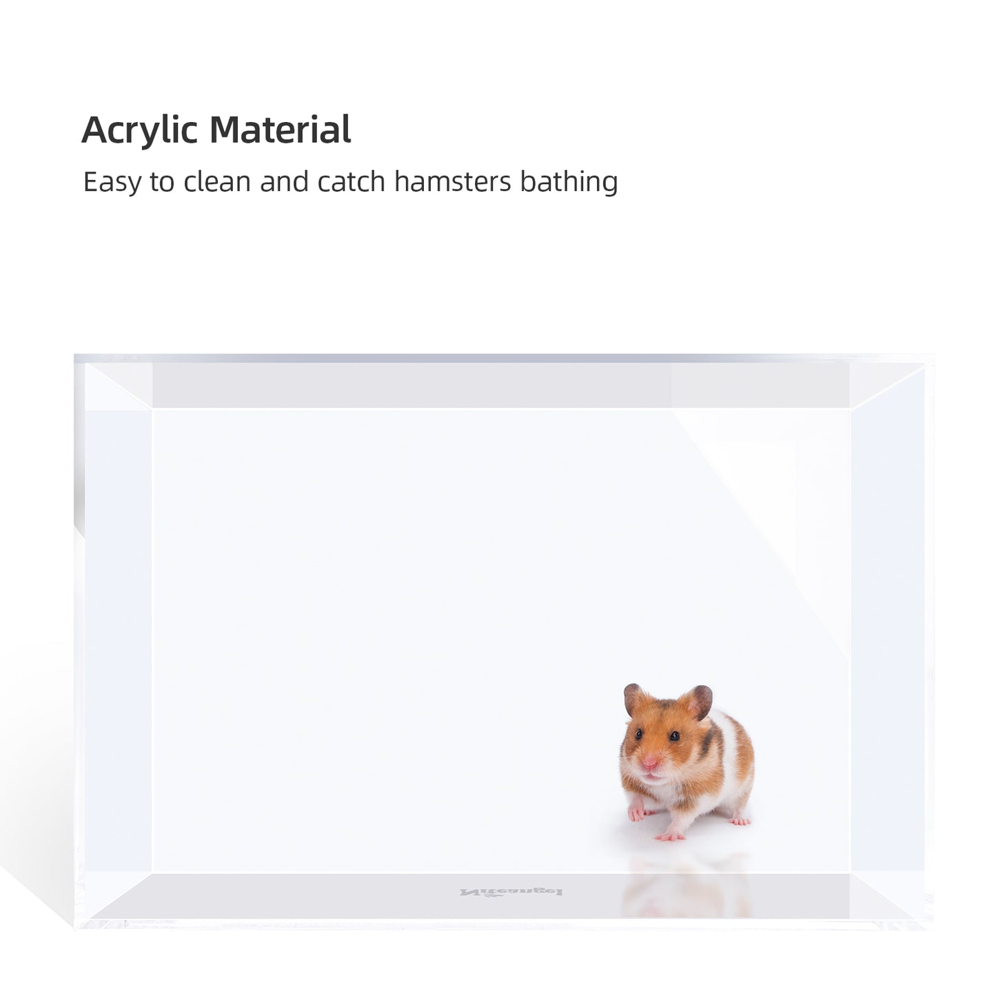 Niteangel Small Animal Sand-Bath Box - Acrylic Critter's Sand Bath Shower Room & Digging Sand Container〔Rectangle〕