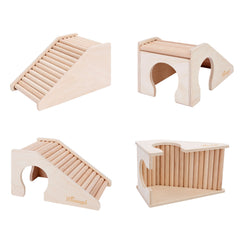 Niteangel Hamster House w/ Climbing Ladder (Trapezium-Shaped Hamster Hut)