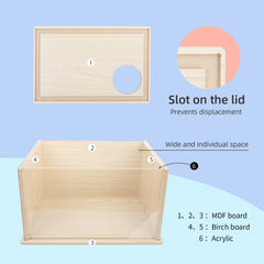 Niteangel Visible Hamster Digging Box for Syrian Dwarf Roborovski Campbell Hamsters Gerbils Mice Lemmings Degus or Other Small-Sized Pets