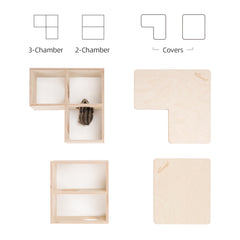 Niteangel Birch Chamber-Maze Hamster Hideout - Small Pets Woodland House Habitats Decor