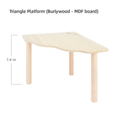 Niteangel Hamster Play Wooden Platform for Dwarf Syrian Hamsters or Other Small Pets (Triangle)