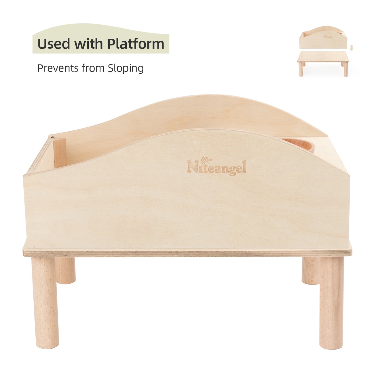 Niteangel Large Wooden Sand Bath with Hideout and Food Bowl for Hamsters