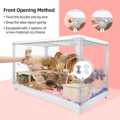 Niteangel Stacker Series Hamster Cage: - Stackable & Large Glass Terrarium