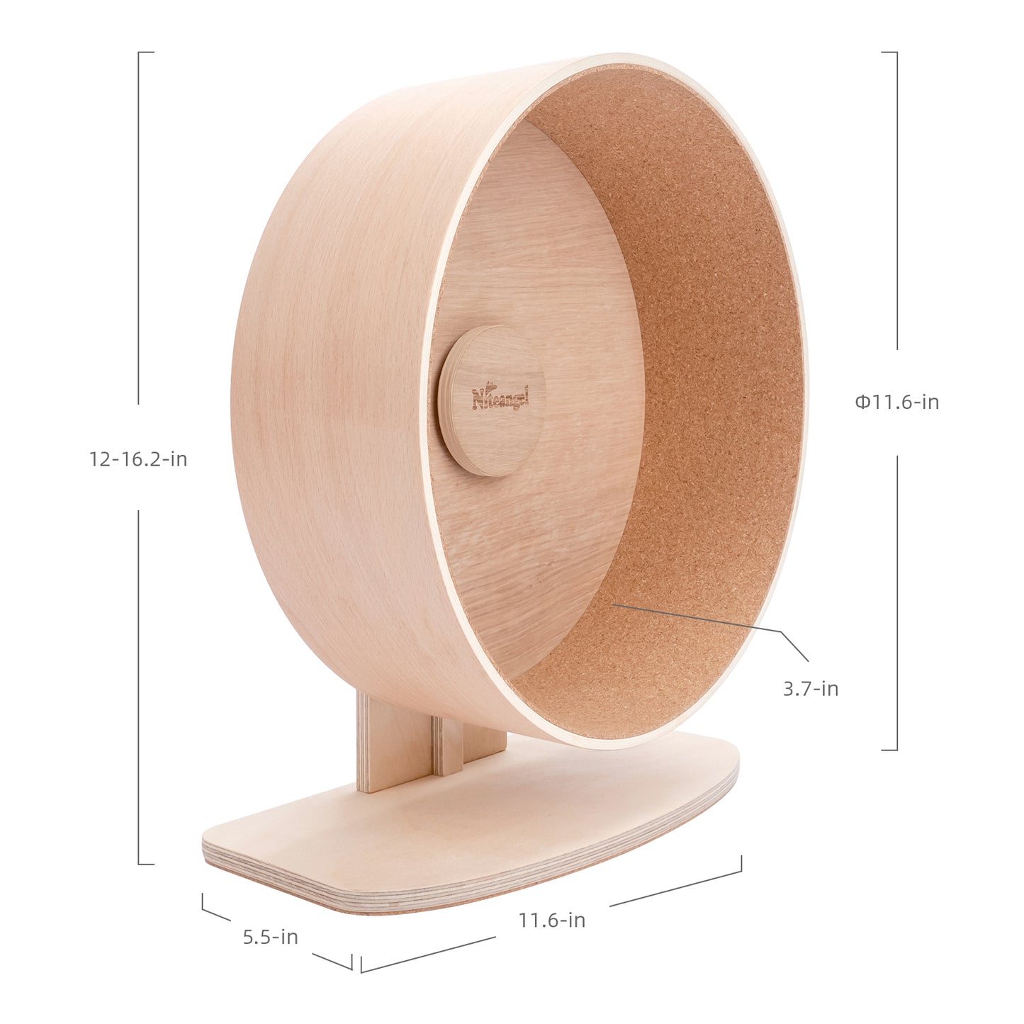 Niteangel Wooden Hamster Exercise Wheel: - Silent Hamster Running Wheel for Hamsters Gerbil Mice and Other Similar-Sized Small Pets (L)