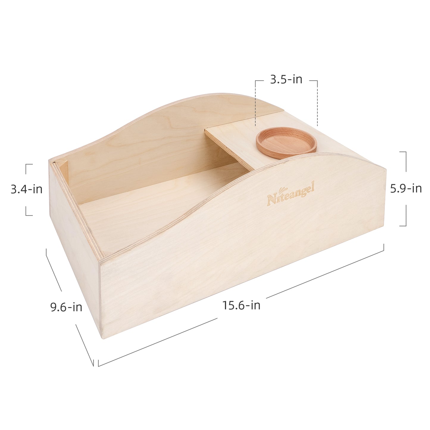 Niteangel Large Wooden Sand Bath with Hideout and Food Bowl for Hamsters