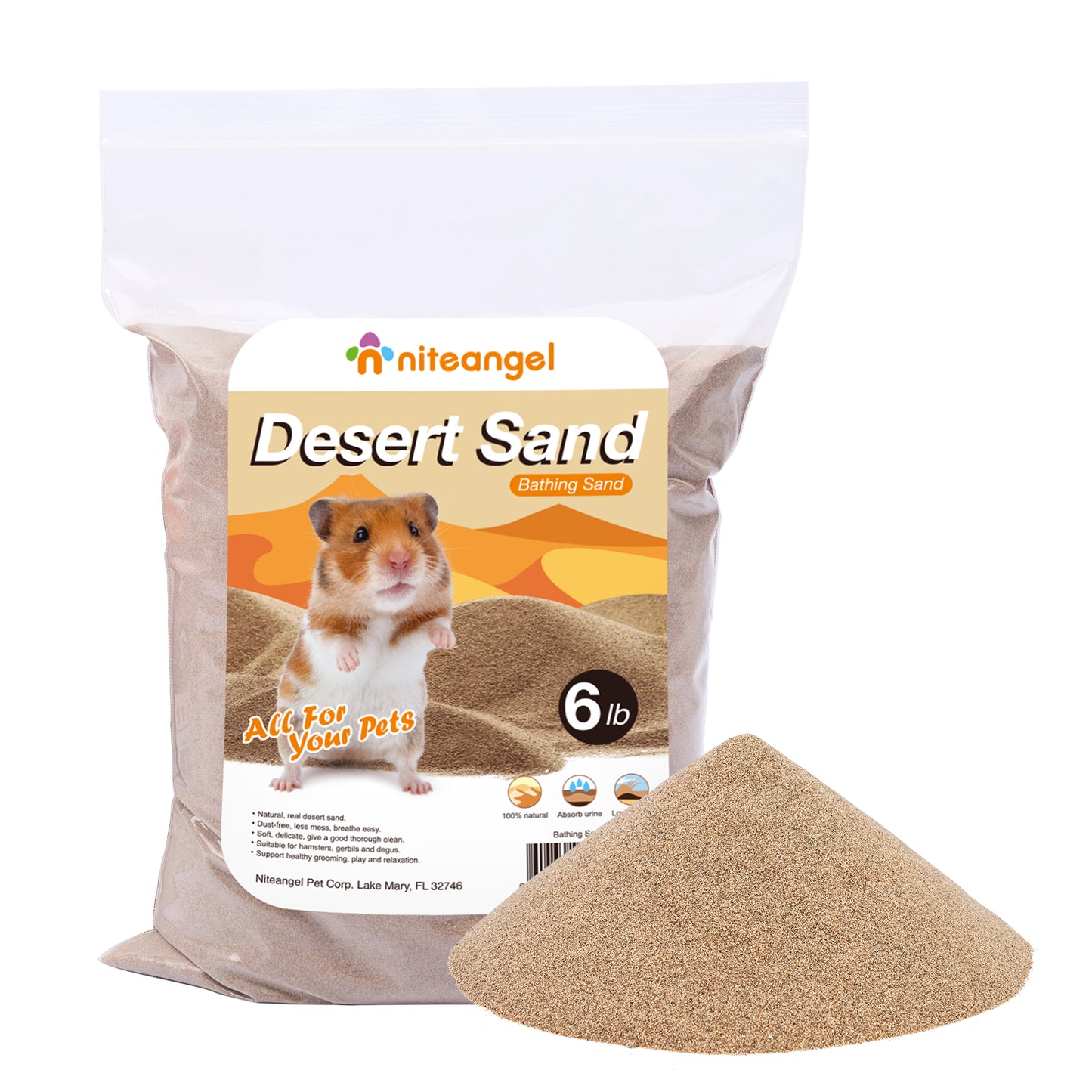 Niteangel Desert Bathing Desert Sand for Hamster Gerbil Mice or Other Small Pets