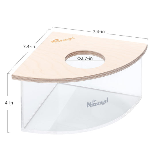 Niteangel Small Animal Sand-Bath Box - Acrylic Critter's Sand Bath Shower Room & Digging Sand Container〔Triangle〕